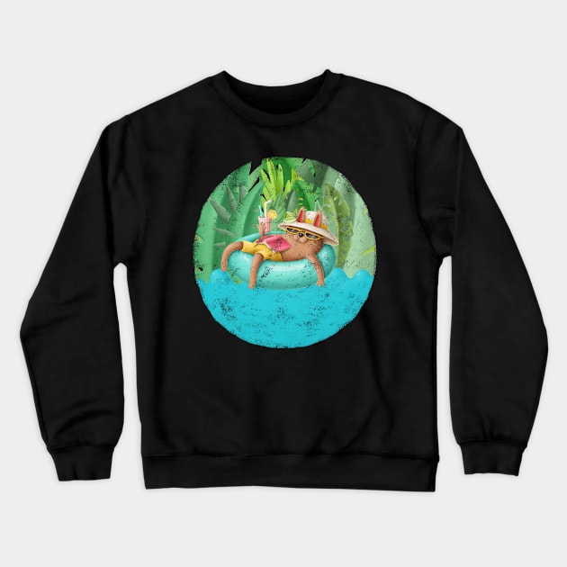 Cute cat on vacation Crewneck Sweatshirt by CaptainPixel